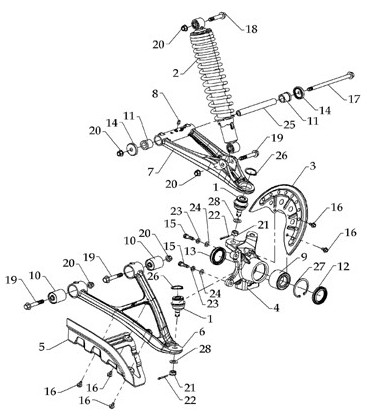 SUSPENSION AVANT GAUCHE