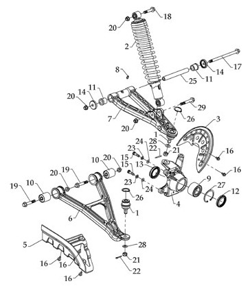 SUSPENSION AVANT GAUCHE