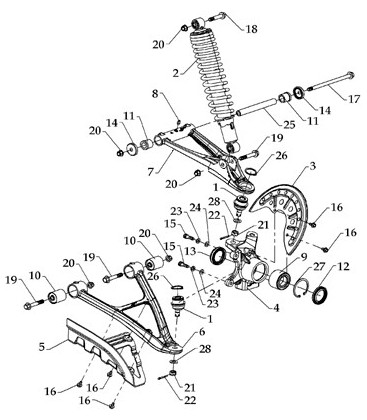 SUSPENSION AVANT GAUCHE